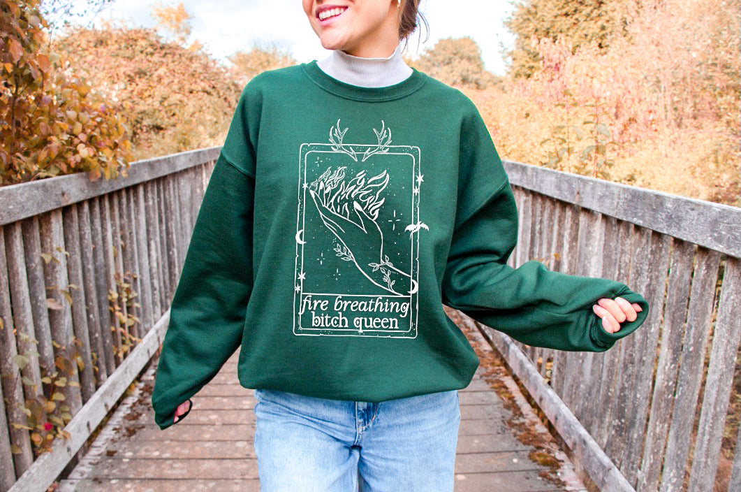 Fire Breathing Bitch Queen Crewneck