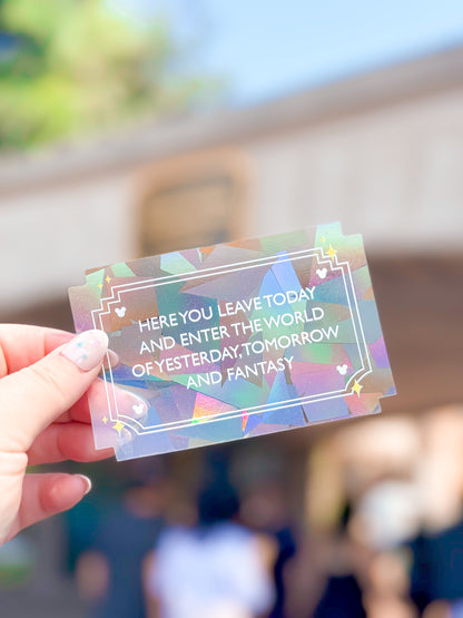House of Mouse Entrance Sign Suncatcher Sticker
