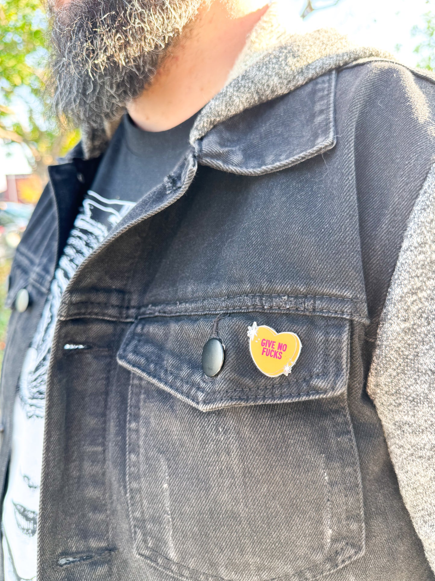 Give No F*cks Conversation Heart Hard Enamel Pin