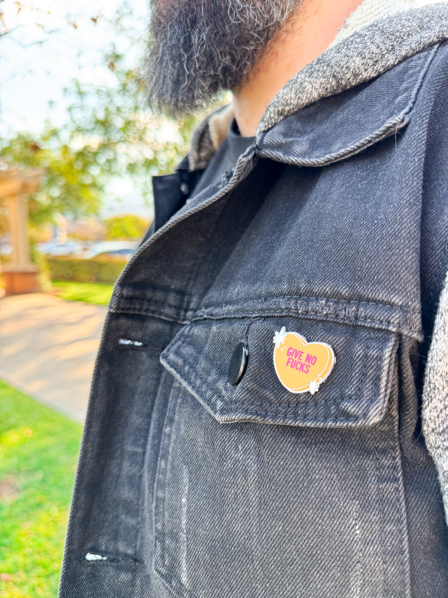 Give No F*cks Conversation Heart Hard Enamel Pin