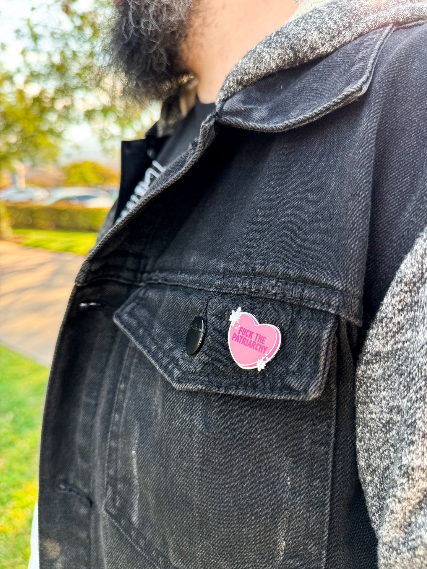 F*ck the Patriarchy Conversation Heart Hard Enamel Pin