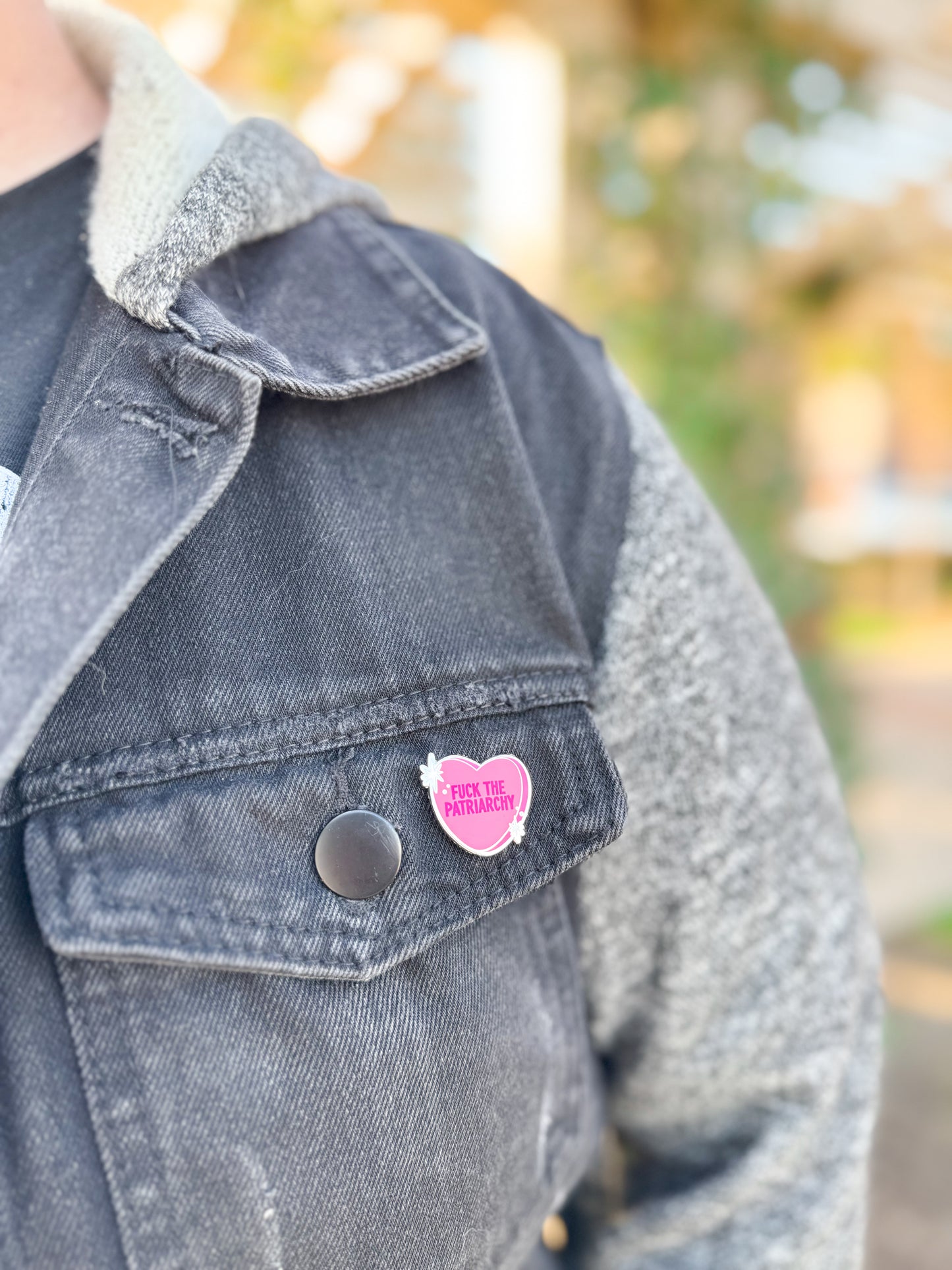 F*ck the Patriarchy Conversation Heart Hard Enamel Pin