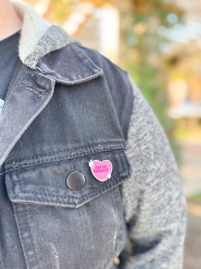 F*ck the Patriarchy Conversation Heart Hard Enamel Pin