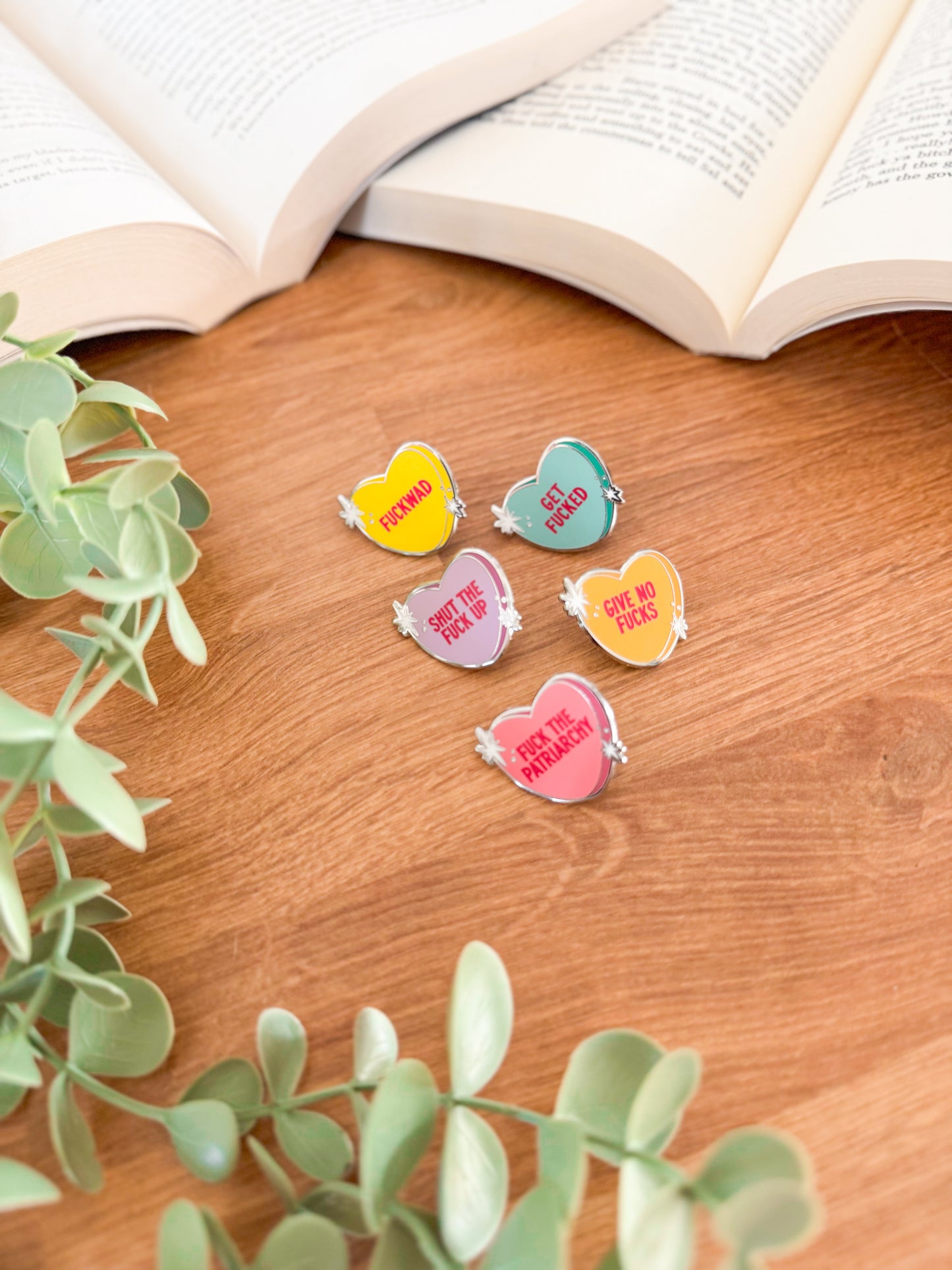 F*ck the Patriarchy Conversation Heart Hard Enamel Pin