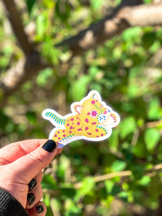 Antonio's Stuffed Leopard Vinyl Sticker