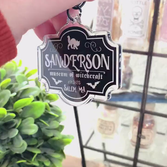 Sanderson Sisters Sign Keychain - Double-Sided Acrylic Keychain | Acrylic Charm | Key Accessories