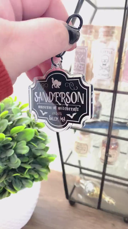 Sanderson Sisters Sign Keychain - Double-Sided Acrylic Keychain | Acrylic Charm | Key Accessories